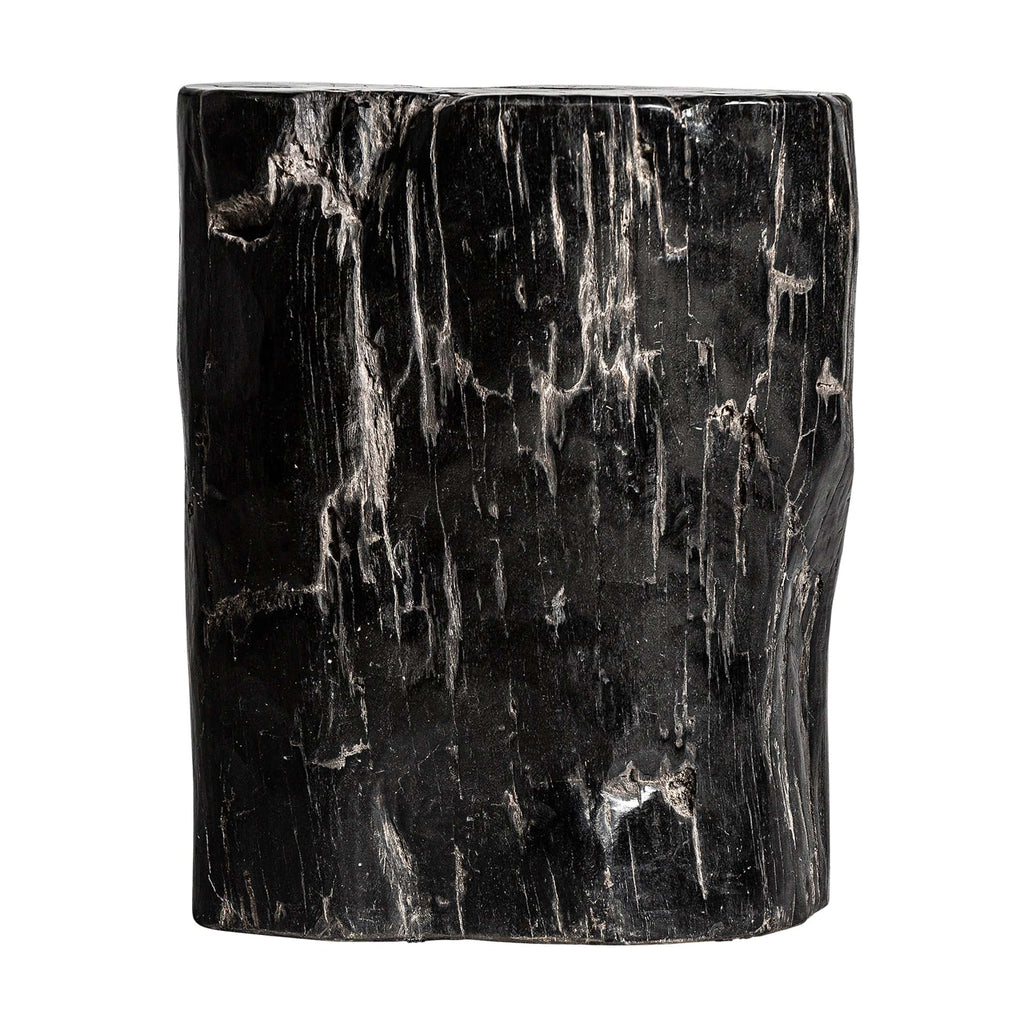 Schwarzer Beistelltisch aus Versteinertem Holz