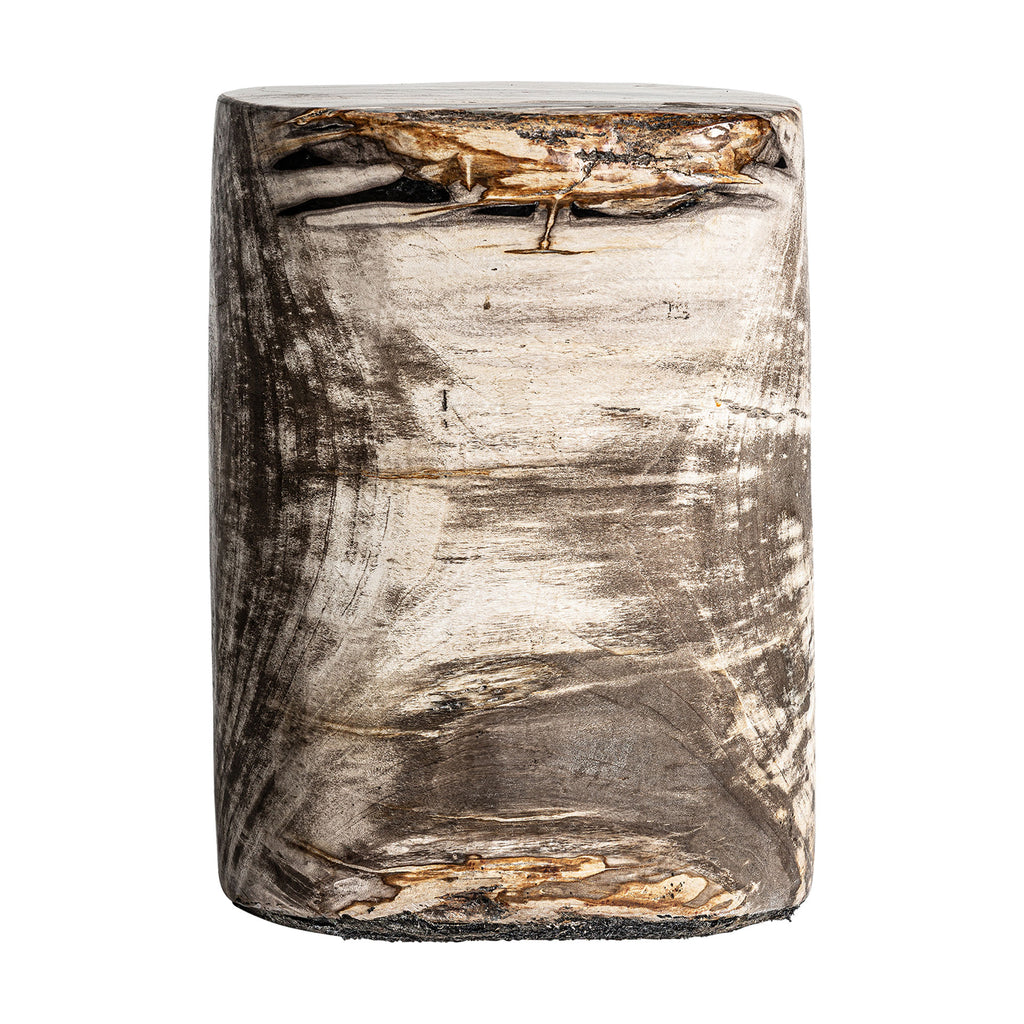 Beistelltisch aus versteinertem Holz, Ethnic Stil, Braun, handgefertigt von VICAL