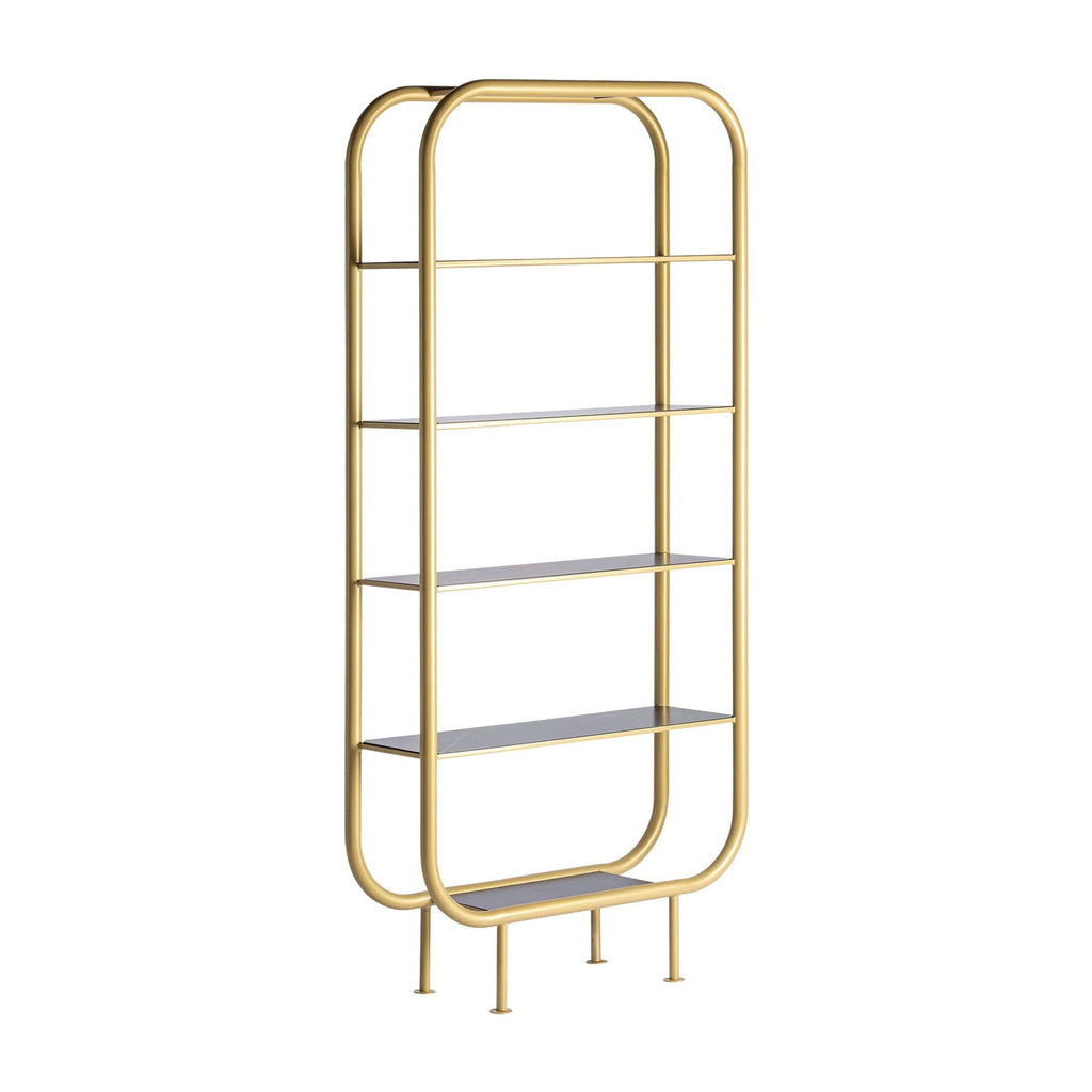 Art Deco Bücherregal in Gold und Schwarz