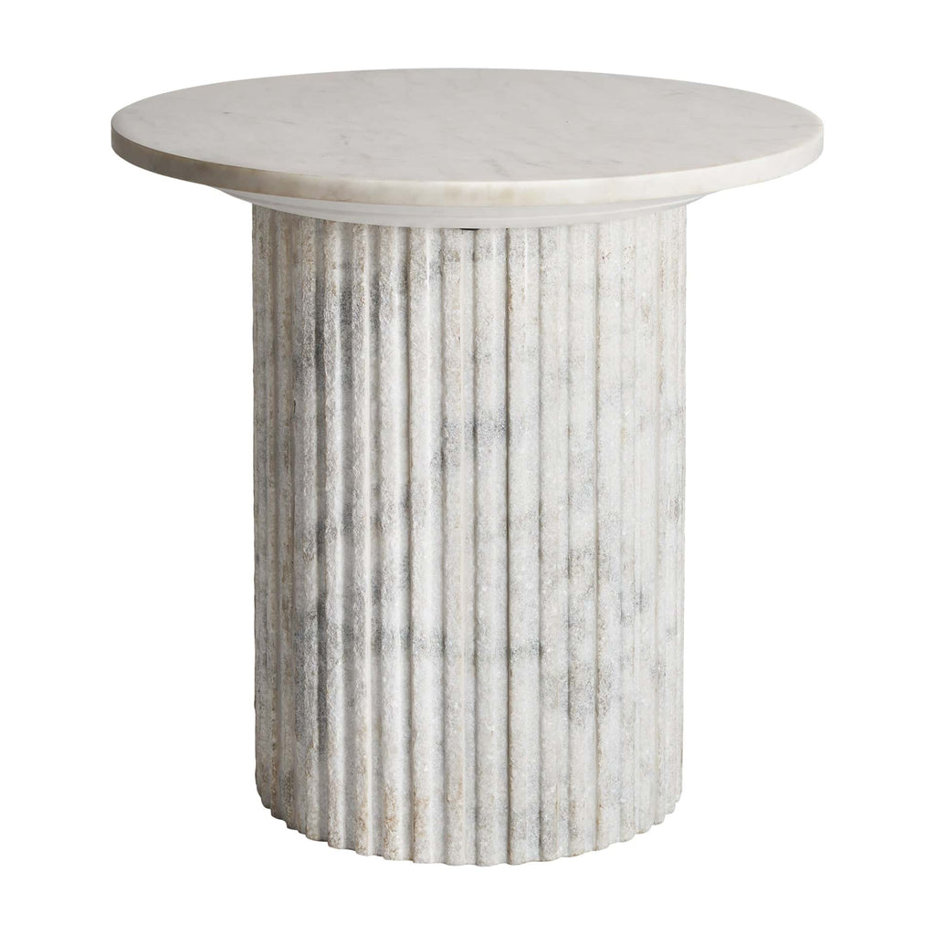 Runder Beistelltisch aus Weissem Marmor art deco design 