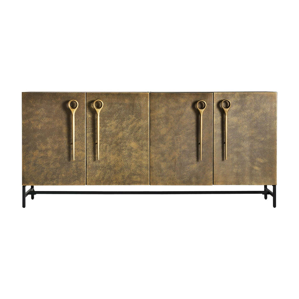 Viertüriges Sideboard aus Eisen mit Goldfinish