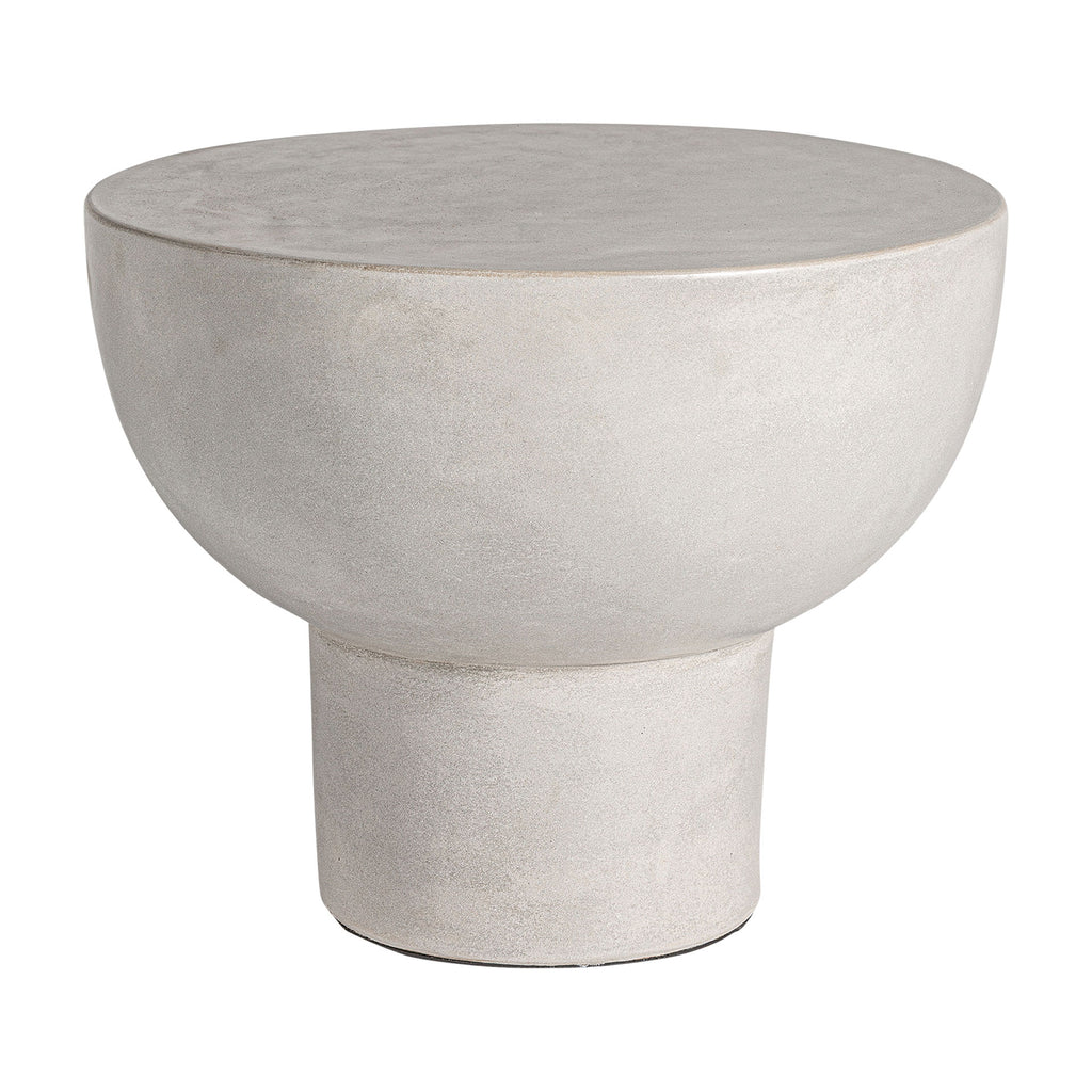 Runder Beistelltisch aus Beton in Grau, Contemporary-Stil, modern und minimalistisch für Wohnzimmer oder Lounge.