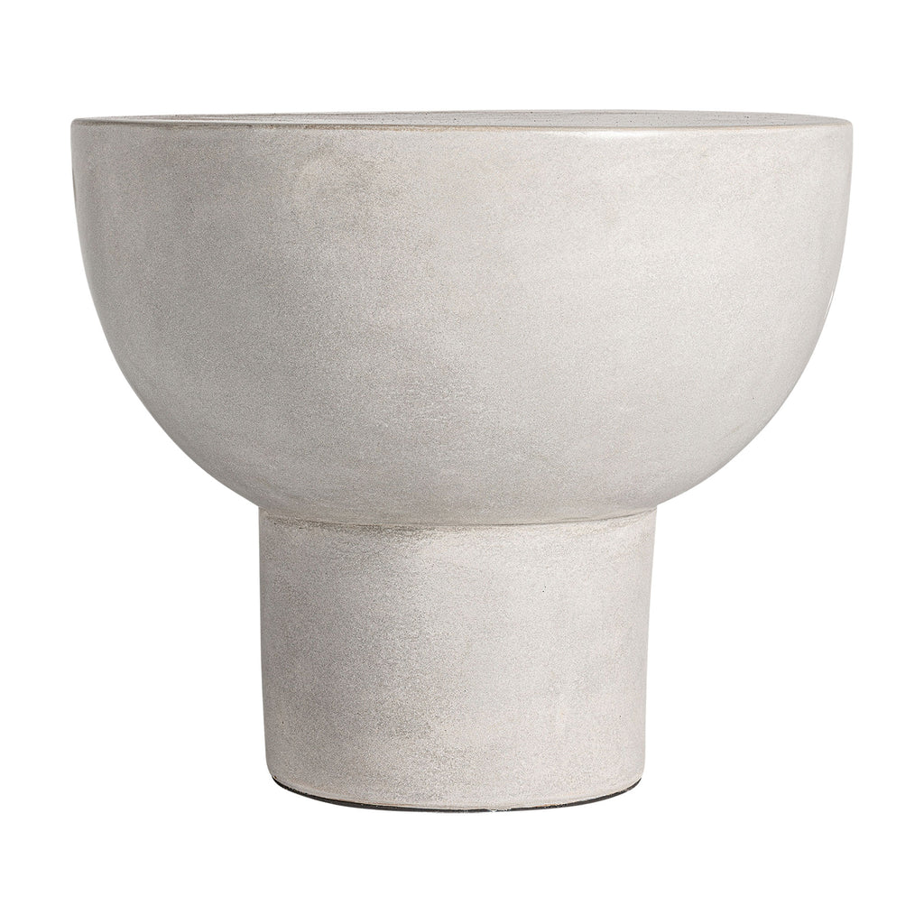 Runder Beistelltisch aus Beton in Grau, Contemporary-Stil, modern und minimalistisch für Wohnzimmer oder Lounge.