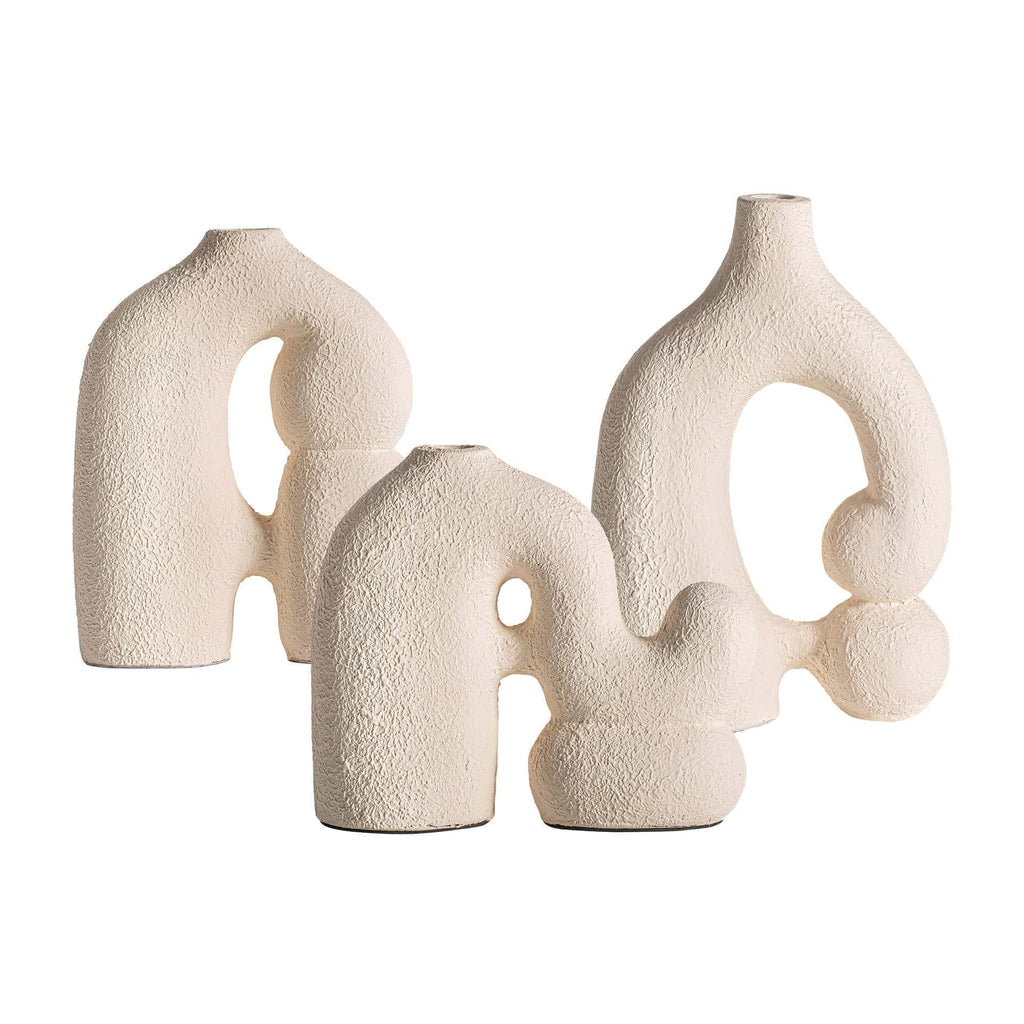 Cremefarbene Boho Chic Terrakotta Vase