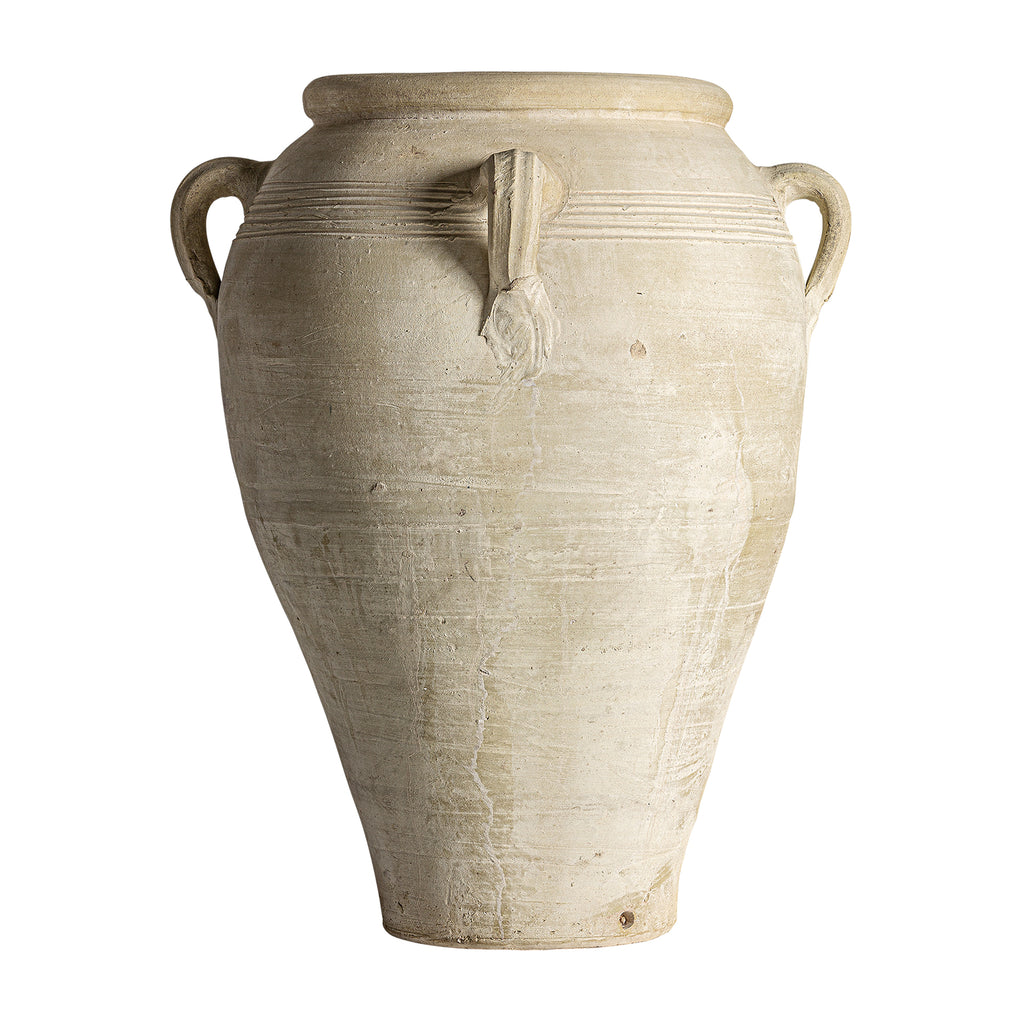 Beige Vintage Amphore aus Lehm