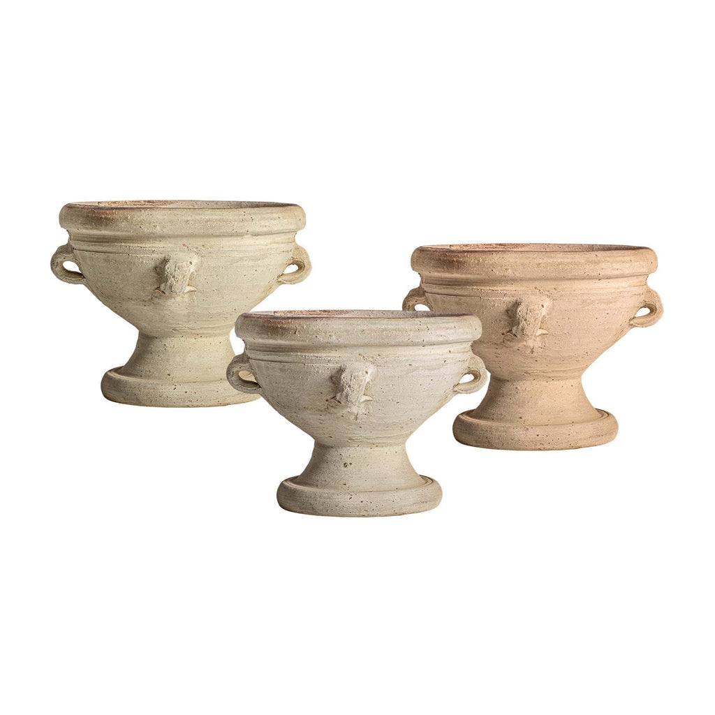 Handgefertigte Vintage Amphorenvase in Creme