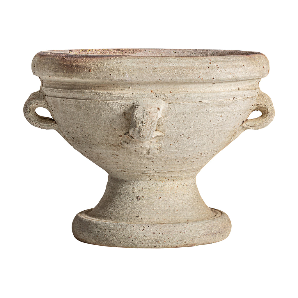 Handgefertigte Vintage Amphorenvase in Creme