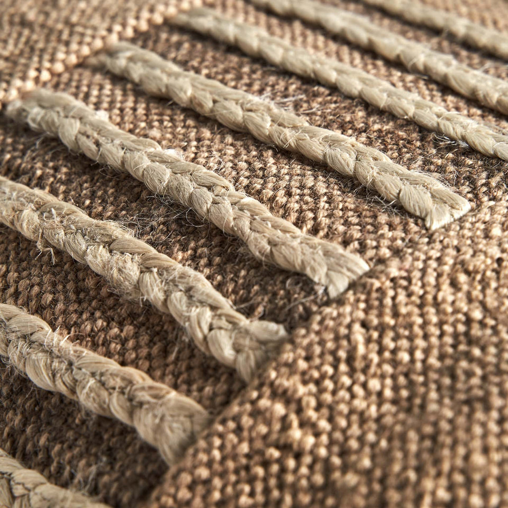 Rechteckiges Vintage Jute-Kissen in Kelim Braun