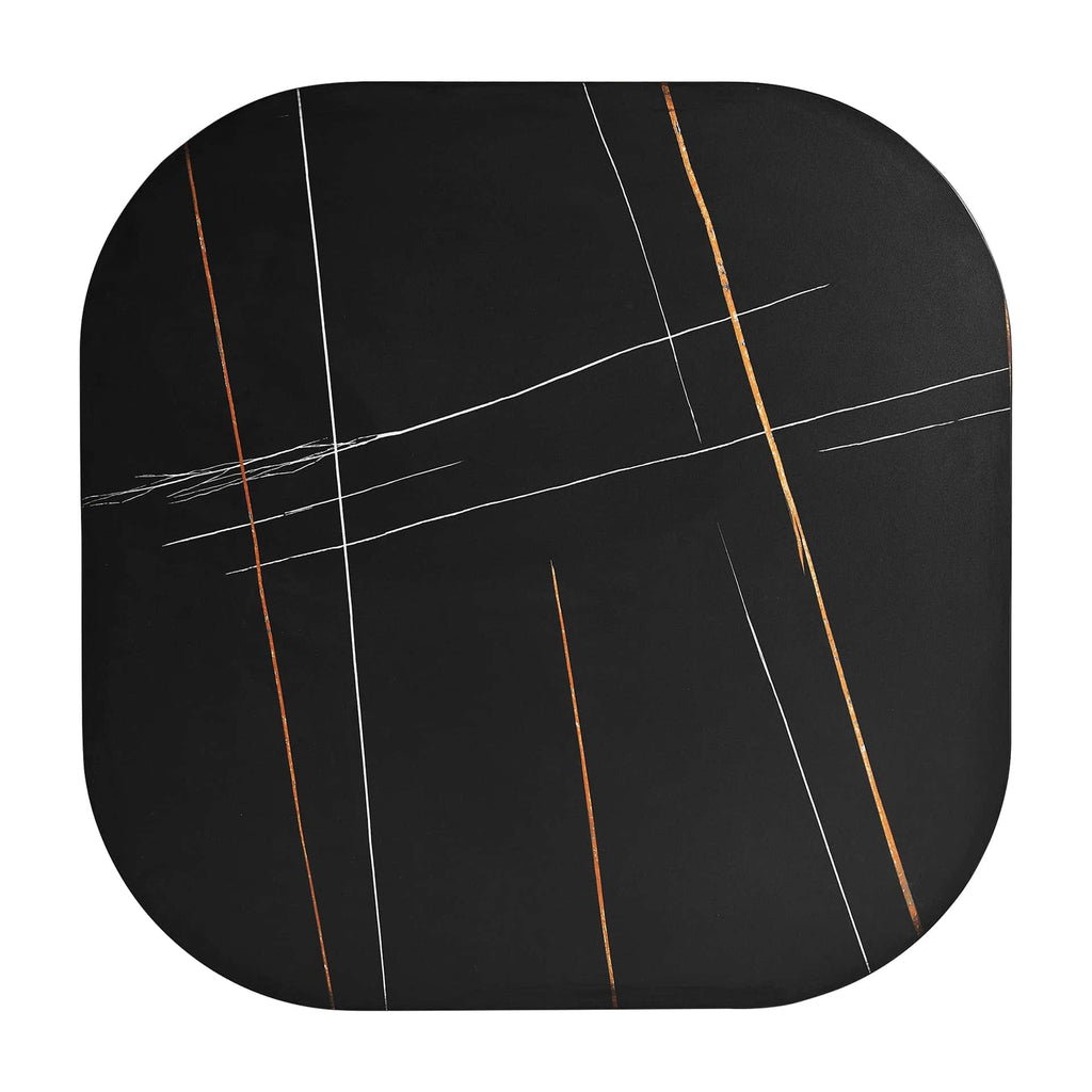 Quadratischer Couchtisch in Schwarz und Gold im Lounge Stil 