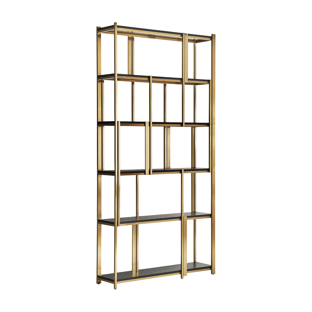 Grosses Art-Deco-Regal in Schwarz & Gold