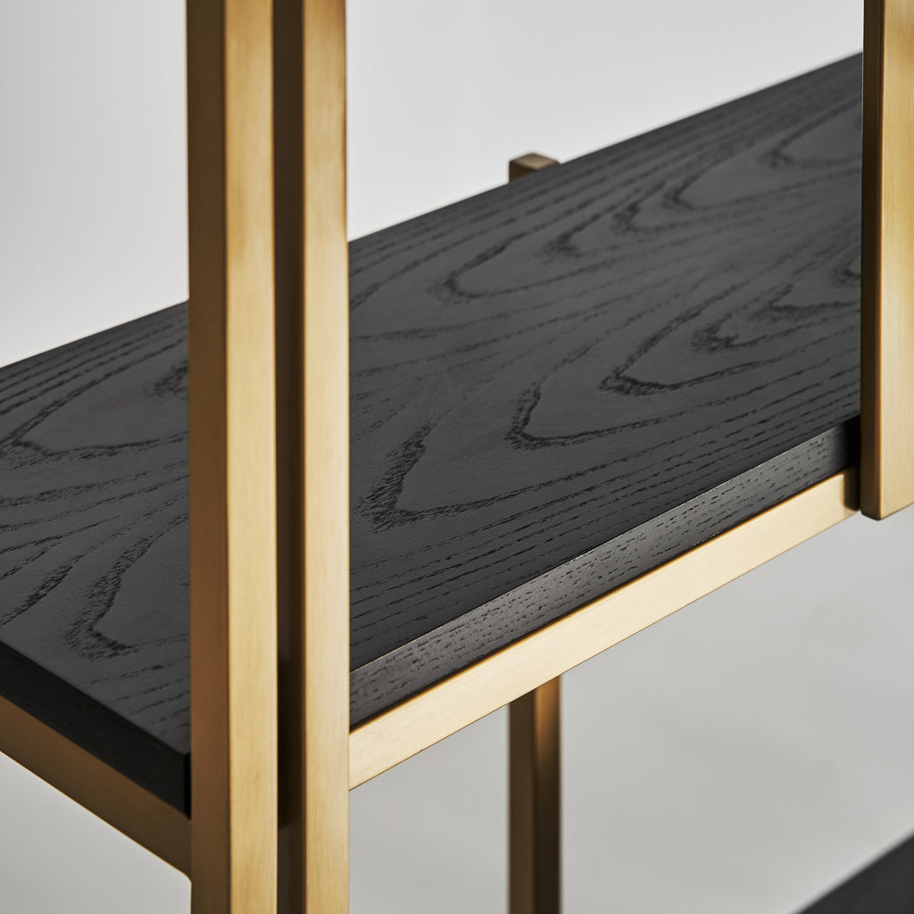 Grosses Art-Deco-Regal in Schwarz & Gold