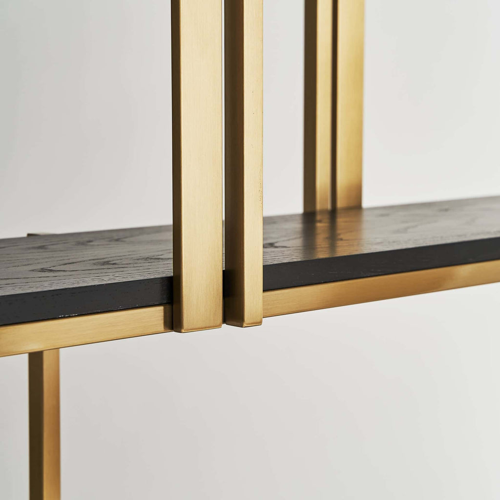 Grosses Art-Deco-Regal in Schwarz & Gold
