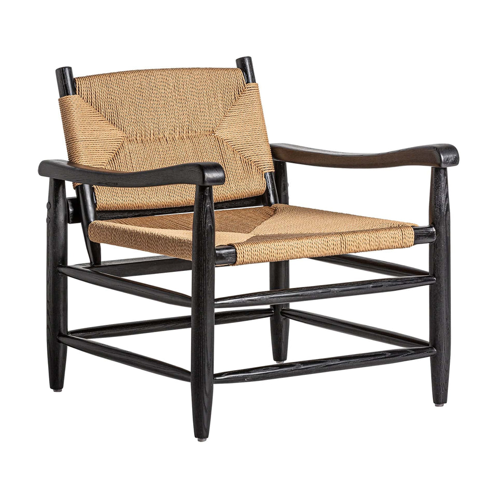 Vintage Sessel Schwarz mit Geflecht