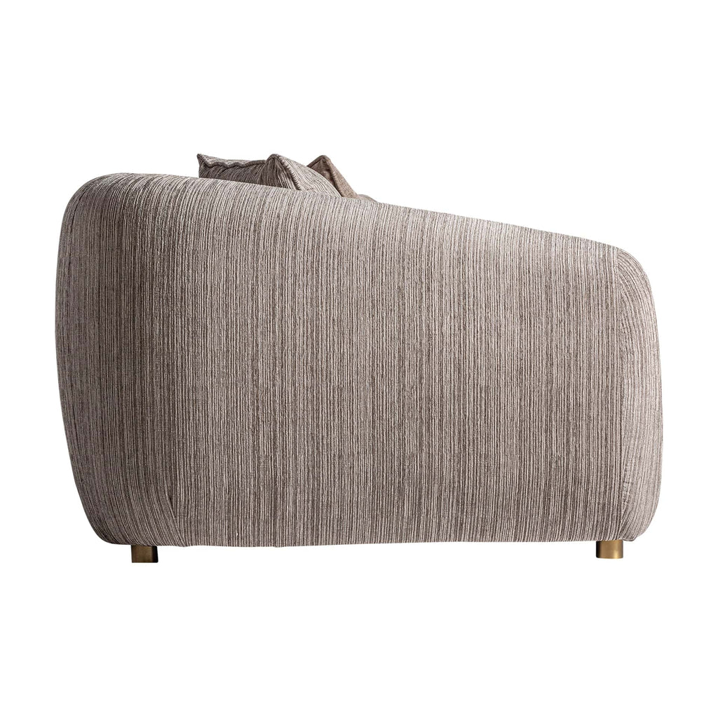 Taupefarbenes Dreisitzer Art Deco Sofa