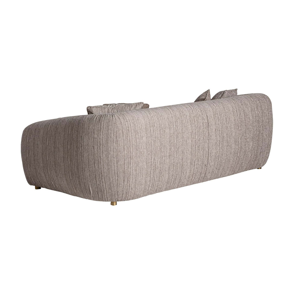 Taupefarbenes Dreisitzer Art Deco Sofa