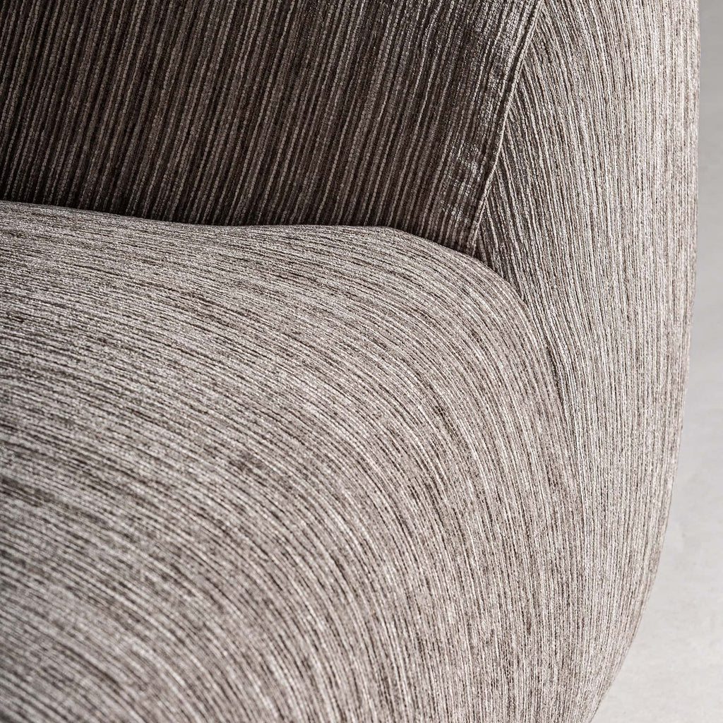 Taupefarbenes Dreisitzer Art Deco Sofa