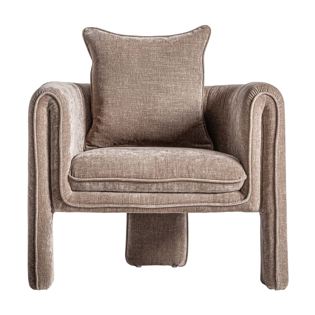 Taupe Sessel im Art Deco Design