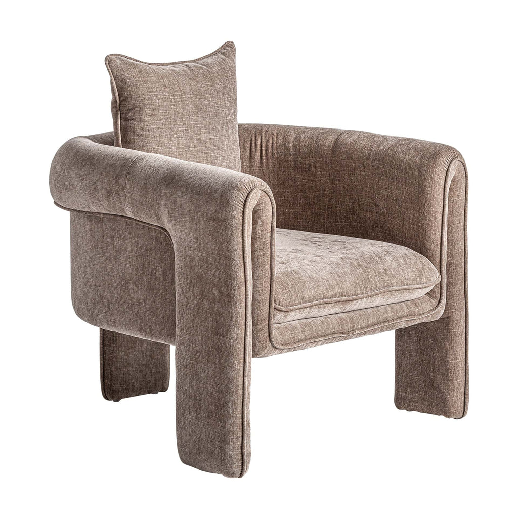 Taupe Sessel im Art Deco Design