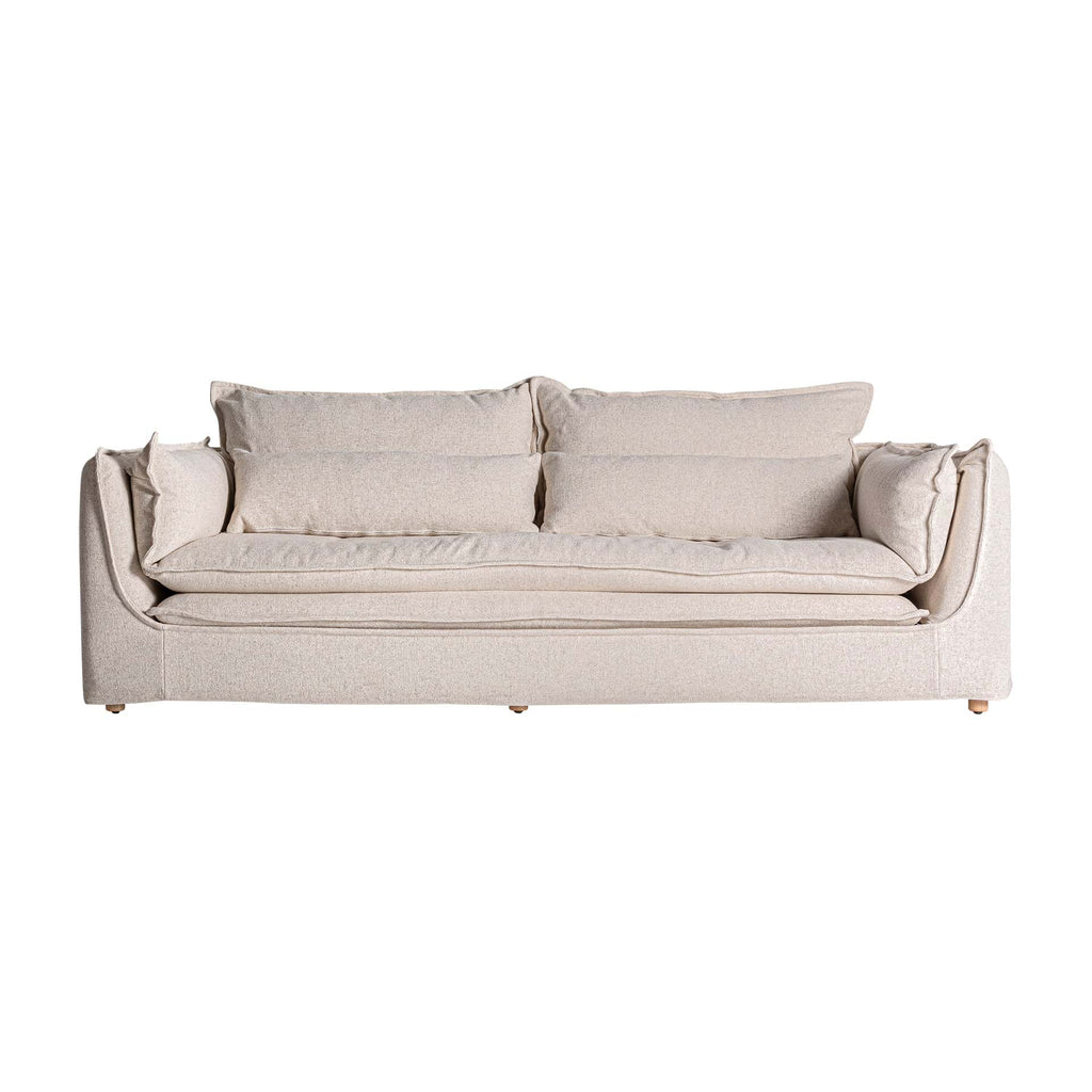 Shabby Chic Sofa aus Kiefernholz in Off White