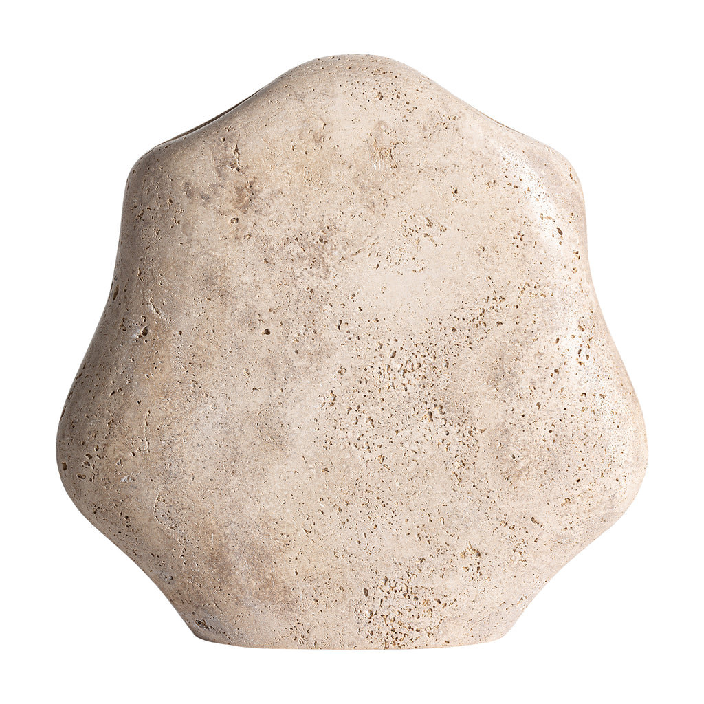Handgefertigte Vase aus cremefarbenem Marmor im Contemporary Design von VICAL