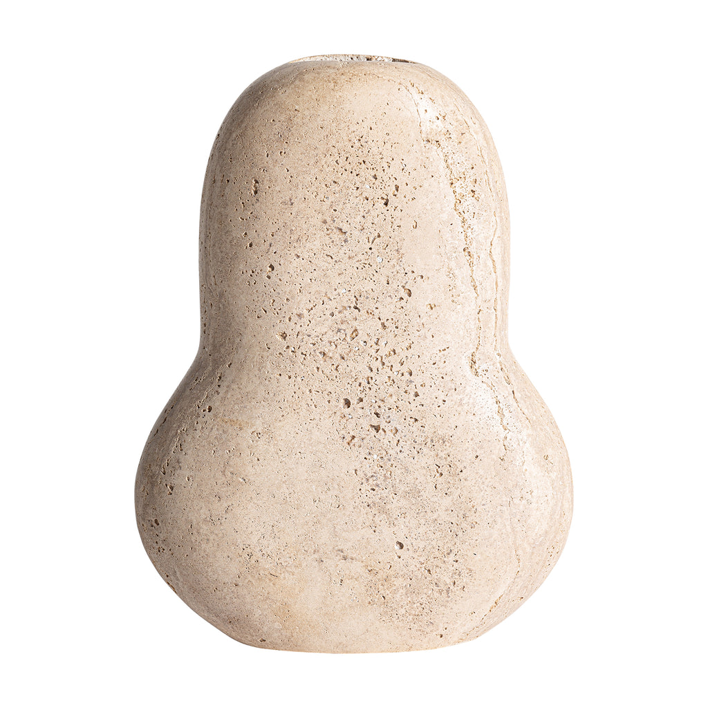 Contemporary Vase aus cremefarbenem Marmor von VICAL – Handmade