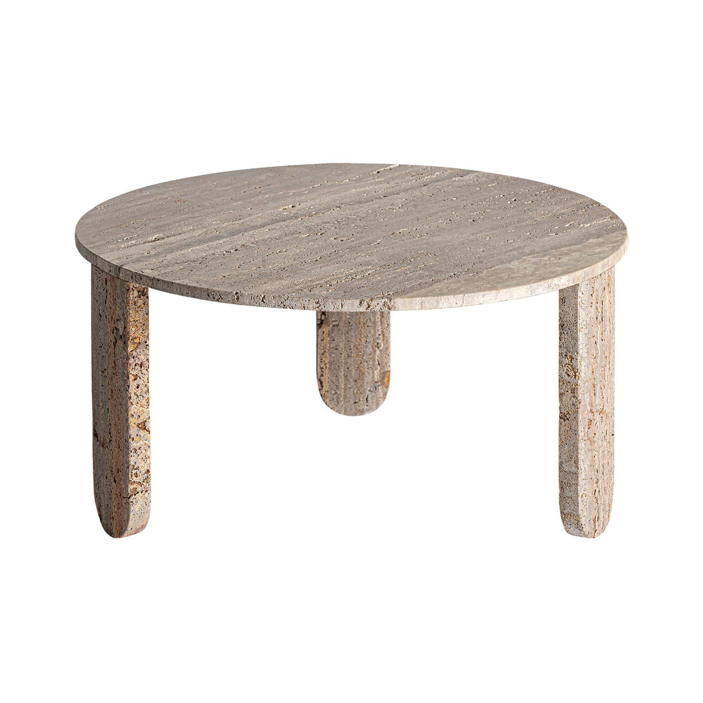 Runder Couchtisch aus Travertin