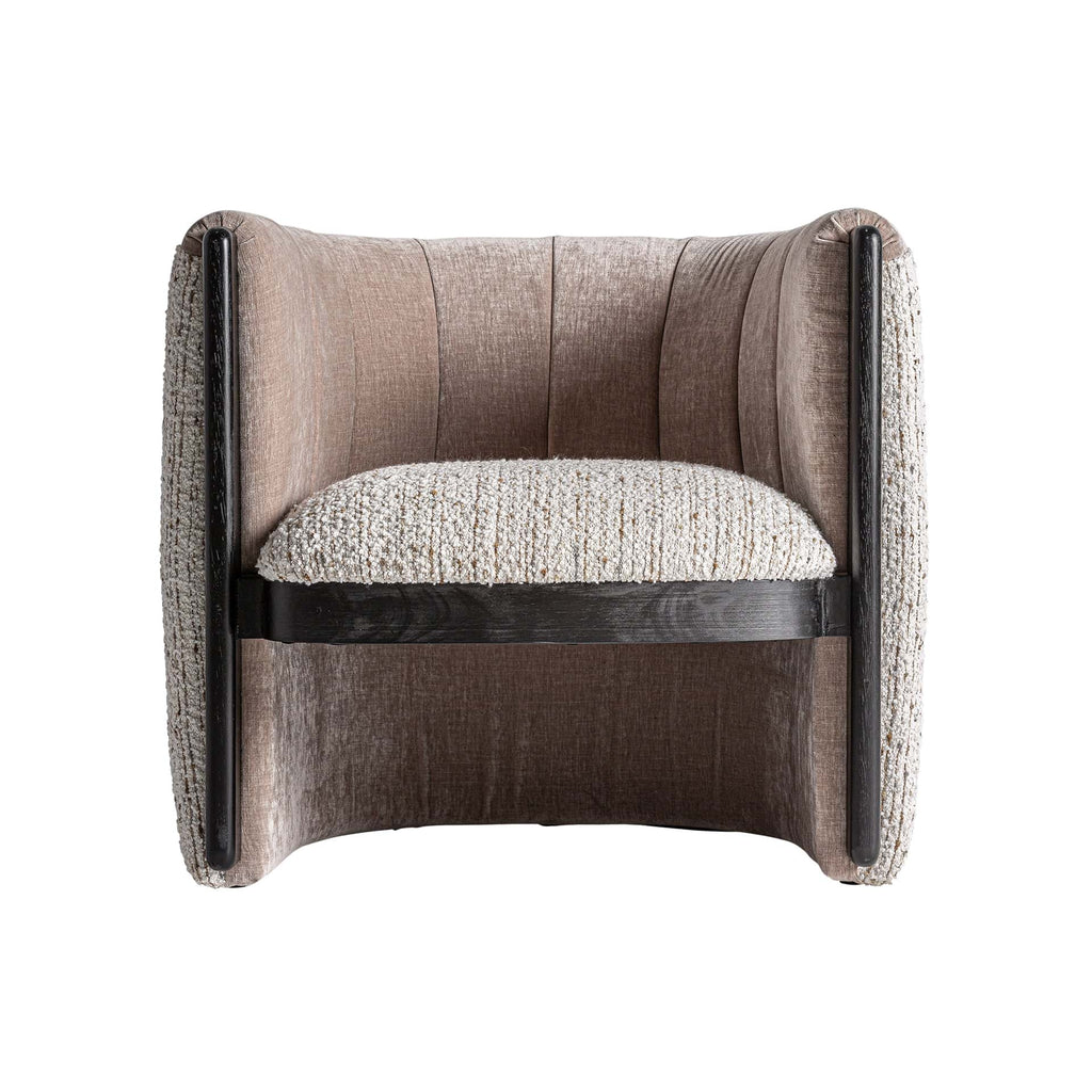 Art Deco Sessel in Taupe und Schwarz 