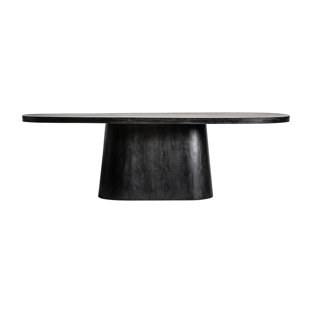 Handgefertigter schwarzer Esstisch aus Mangoholz im Art Deco Design