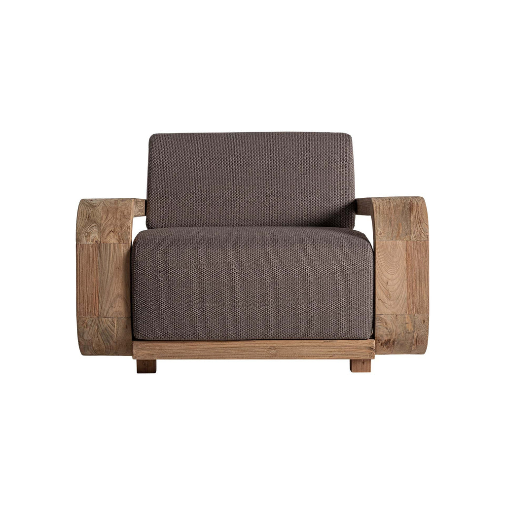 Eleganter Outdoor Sessel in Braun aus Recyceltem Holz