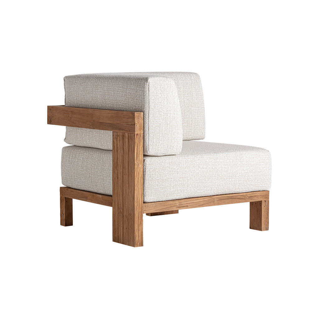 Modulares Ecksofa aus Holz mit Hellem Polster – Outdoor / Indoor