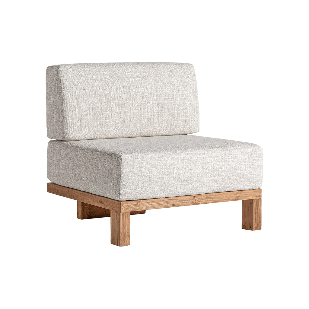 Modul Sofa aus Holz mit Hellem Polster für Indoor und Outdoor 