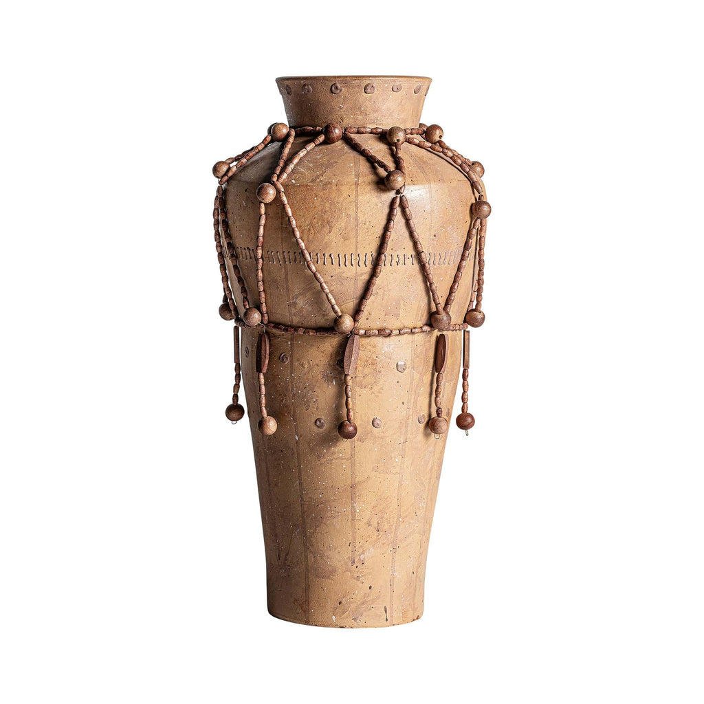 Braune Boho Vase aus Terrakotta 