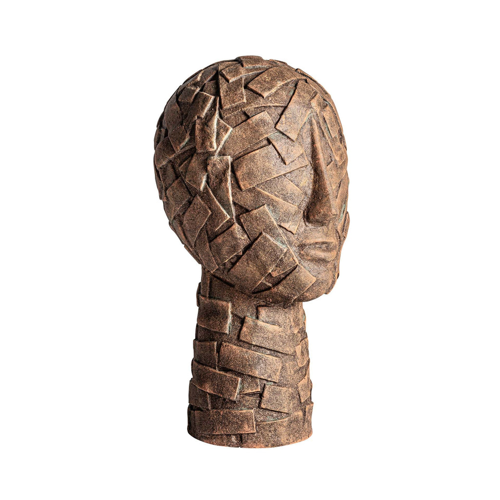 Braune Büste aus Pappmache - Contemporary Design