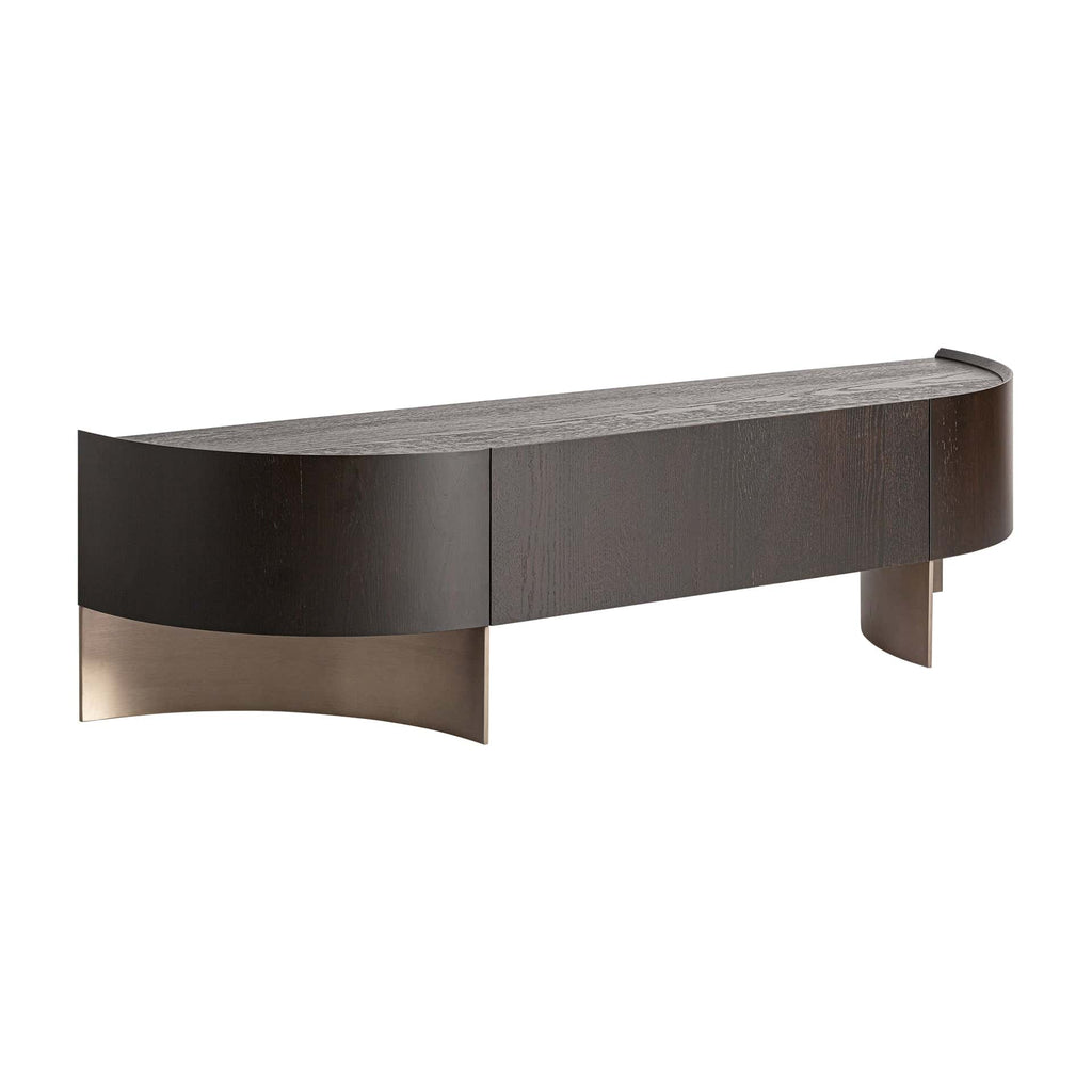 Braunes Designer TV-Board aus Eichenholz 