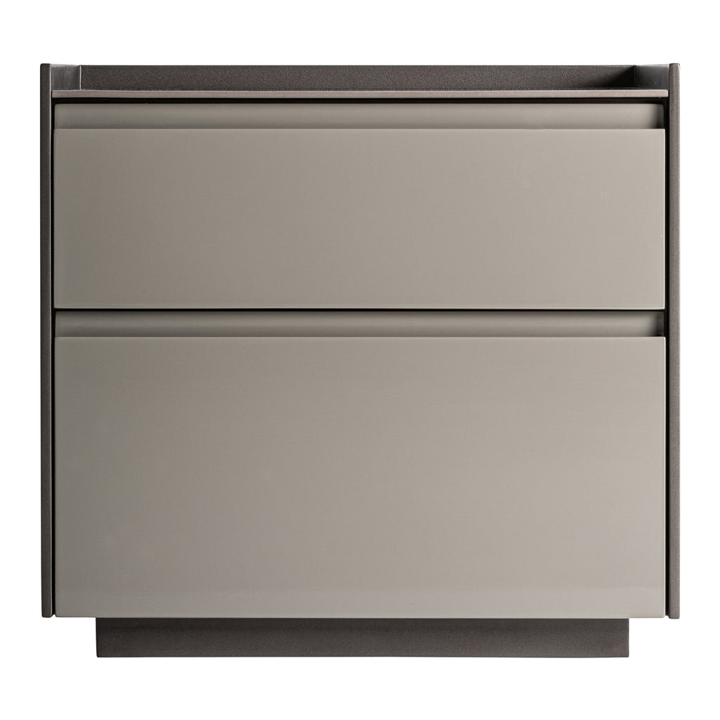 Beiger Art Deco Nachttisch mit grauer Sintersteinplatte