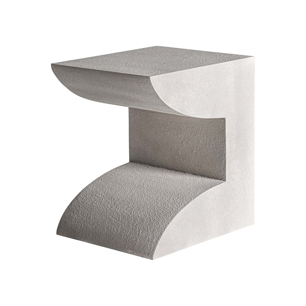 Weisser Art Deco Beistelltisch aus Beton