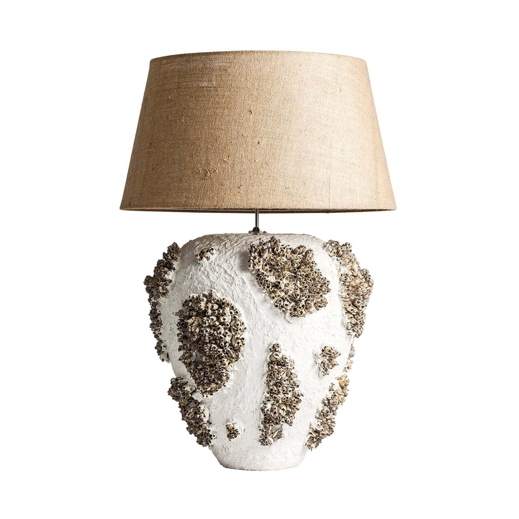 Handgefertigte Terrakotta Tischlampe mit Jute