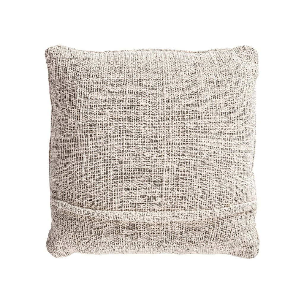 Boho Kissen in Beige mit Braunen Nähten