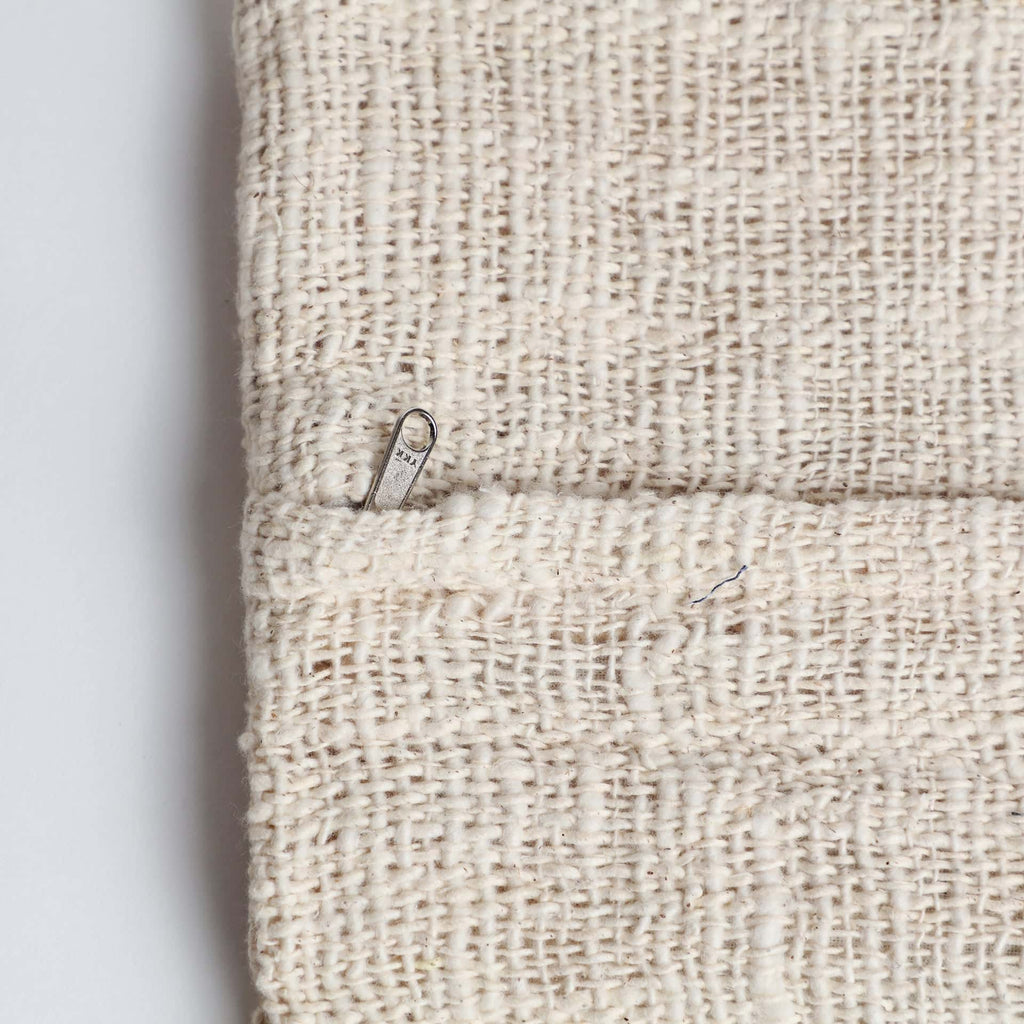 Boho Kissen in Beige mit Braunen Nähten