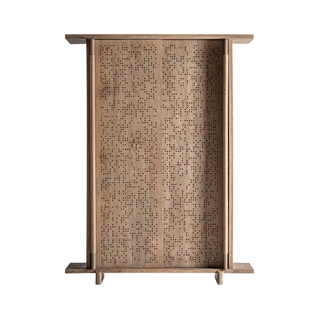 Contemporary Schrank von VICALDESIGN aus hellbraunem Mangoholz, modernes Design mit klaren Linien und umhüllendem Volumen