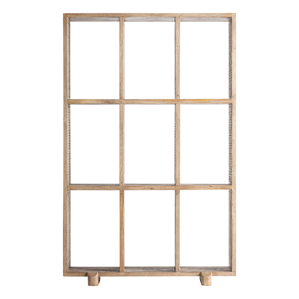 Contemporary Bücherregal von VICALDESIGN aus braunem Mangoholz, skulpturales Design mit rhythmischen Regalböden