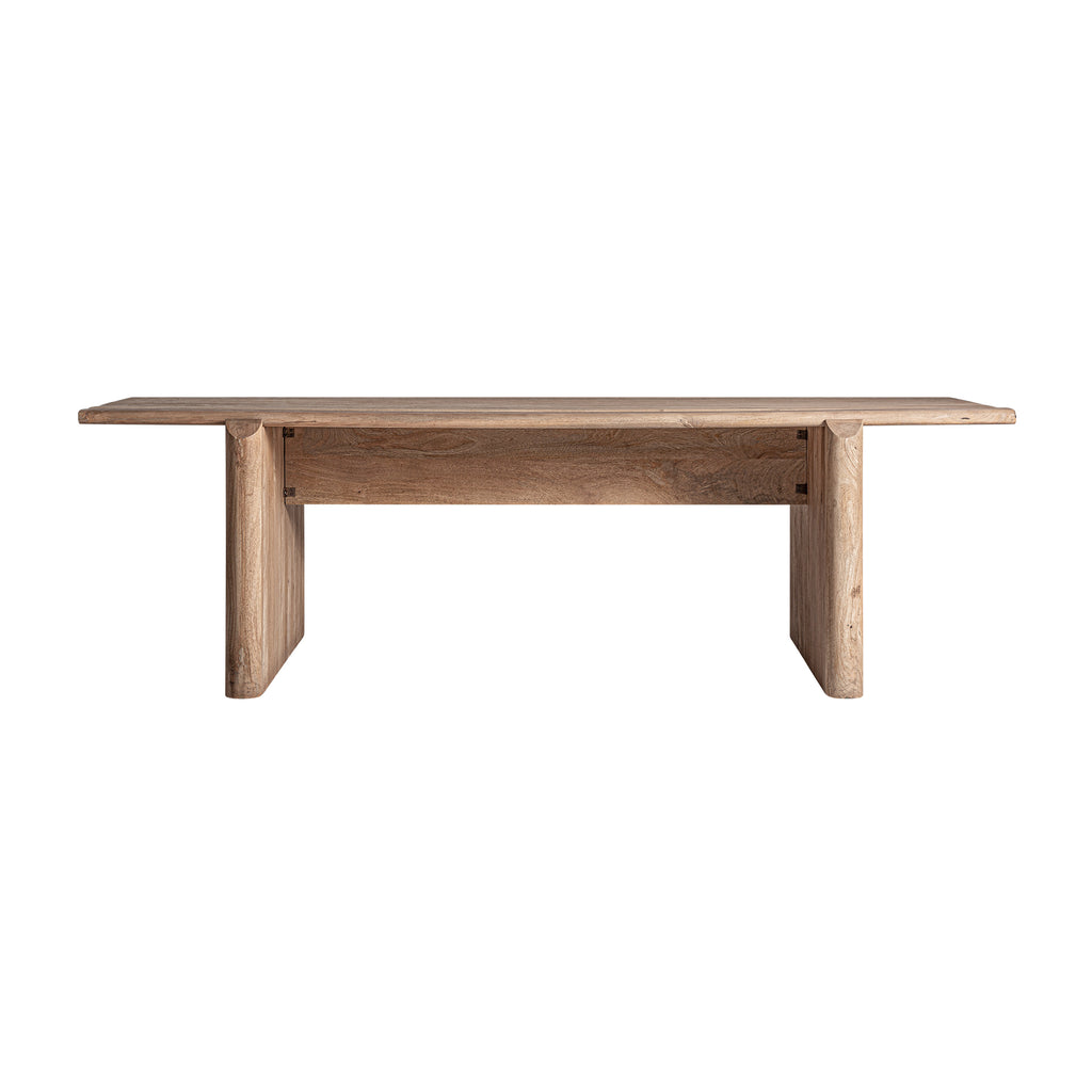 Contemporary Esstisch für 10 Personen aus hellem Mangoholz, minimalistisch und elegant