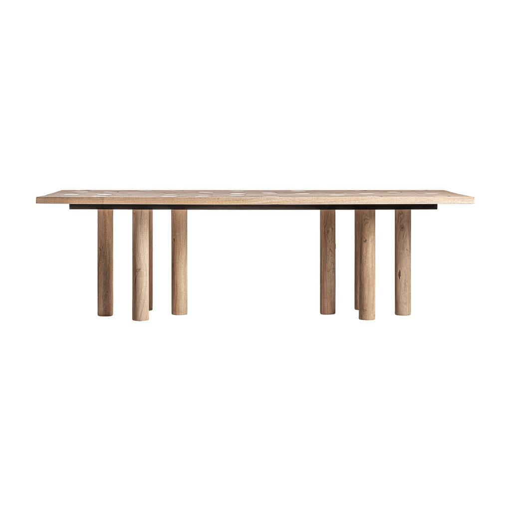 Esstisch Mangoholz mit Travertin – 250 cm