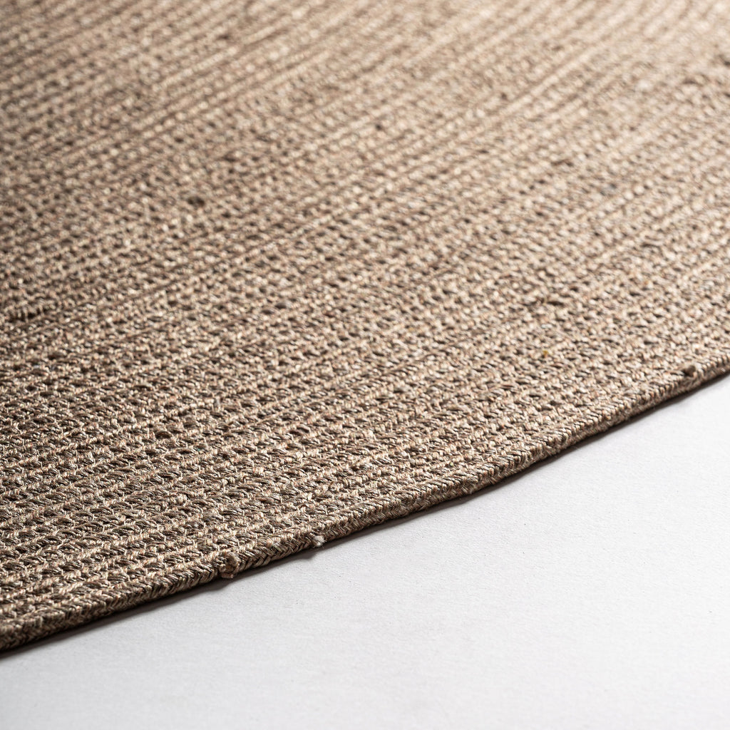 Runder Boho Teppich beige 