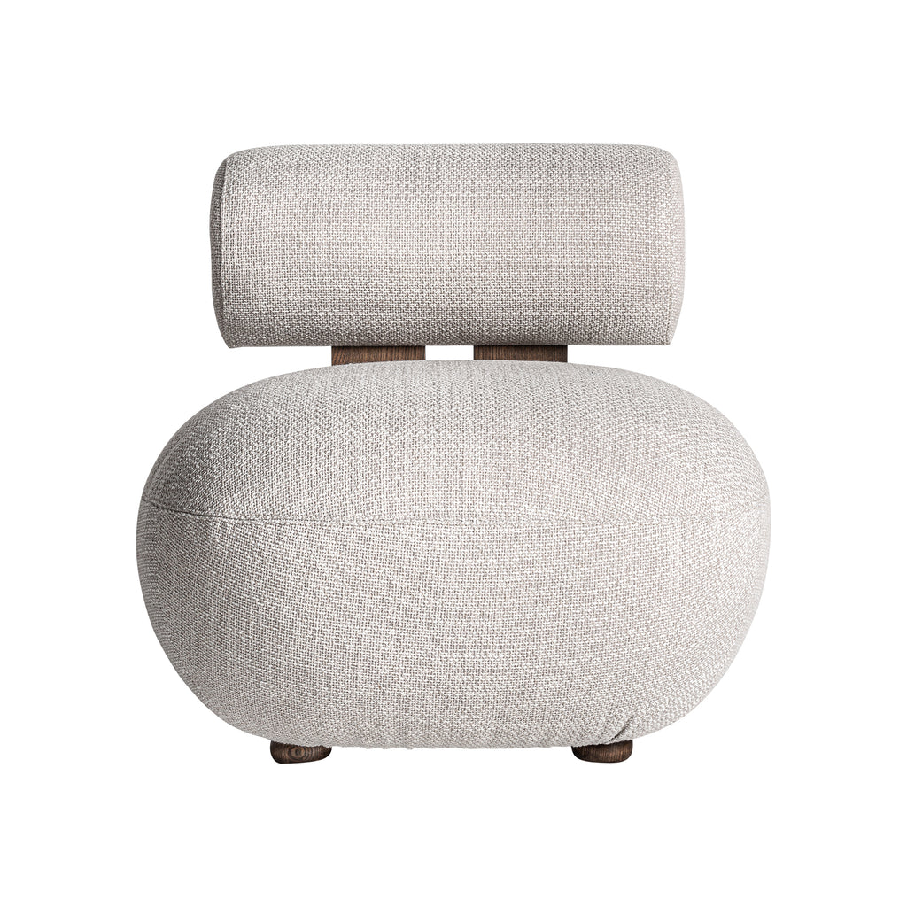 Moderner Sessel aus Eschenholz in Off-White. Gepolstert und elegant – perfekt für zeitgenössische Interieurs mit Stil und Komfort.