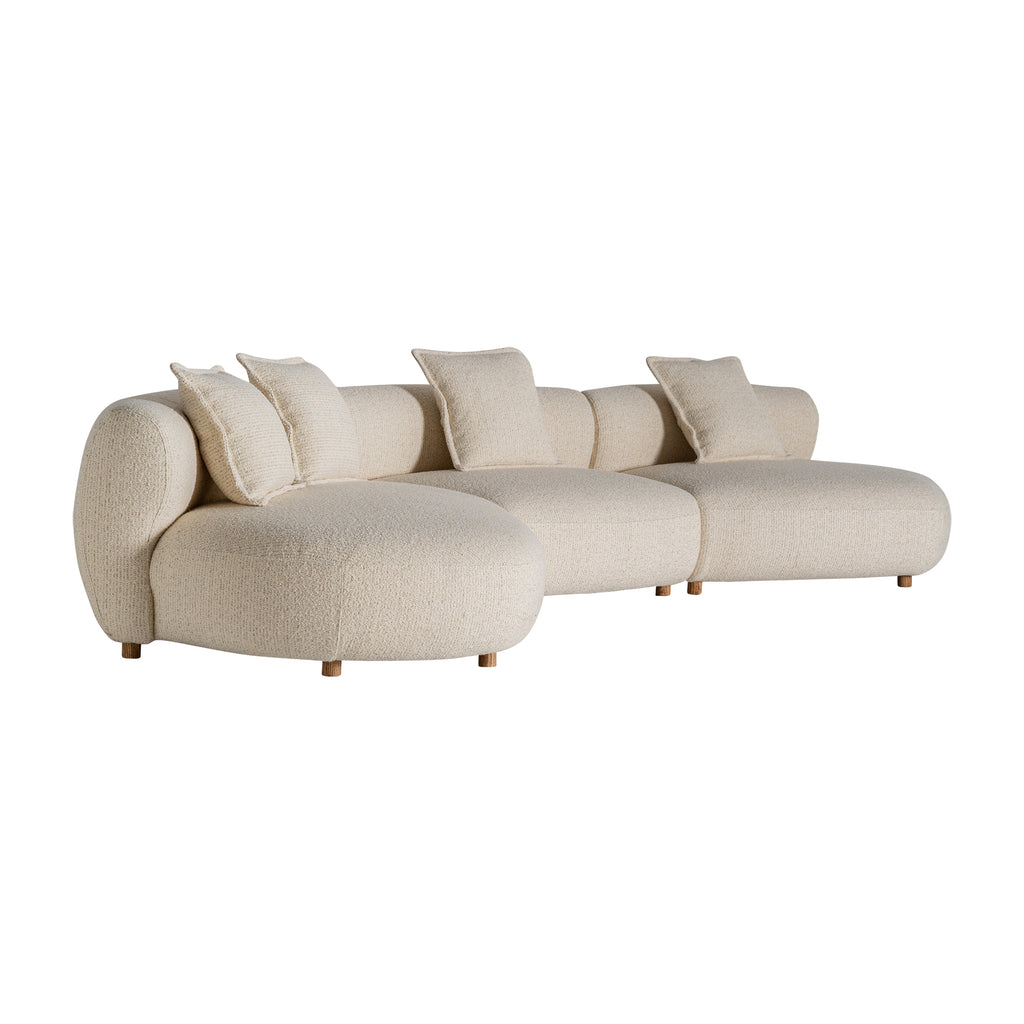 Modernes Sofa in Beige mit Kissen und organische Form 