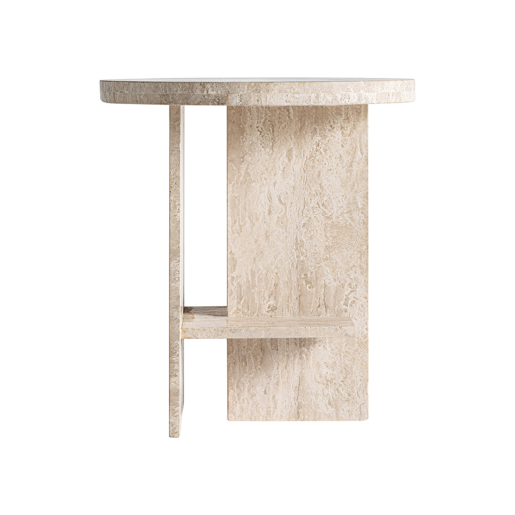 Beiger Beistelltisch aus Travertin von VICAL im Contemporary Design, handgefertigt.