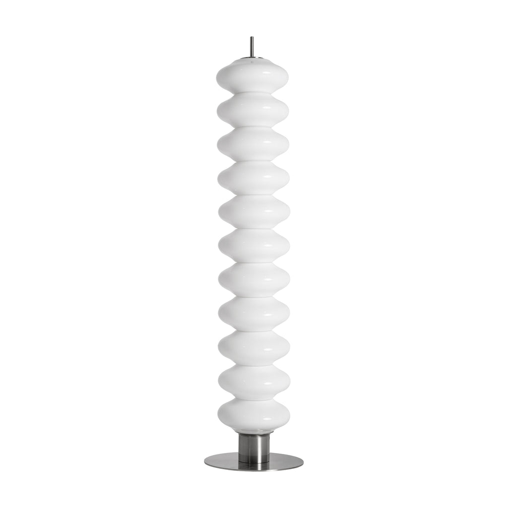 Moderne Stehlampe aus weißem Kristallglas mit silbernem Eisen – elegantes Design für Wohnzimmer oder Schlafzimmer