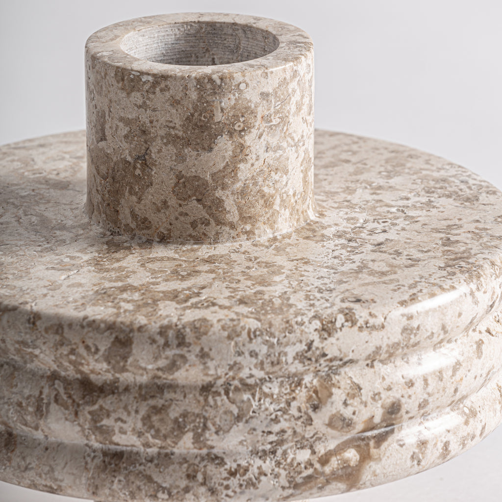 Beige Marmor Vase mit matter Oberfläche, Contemporary Stil