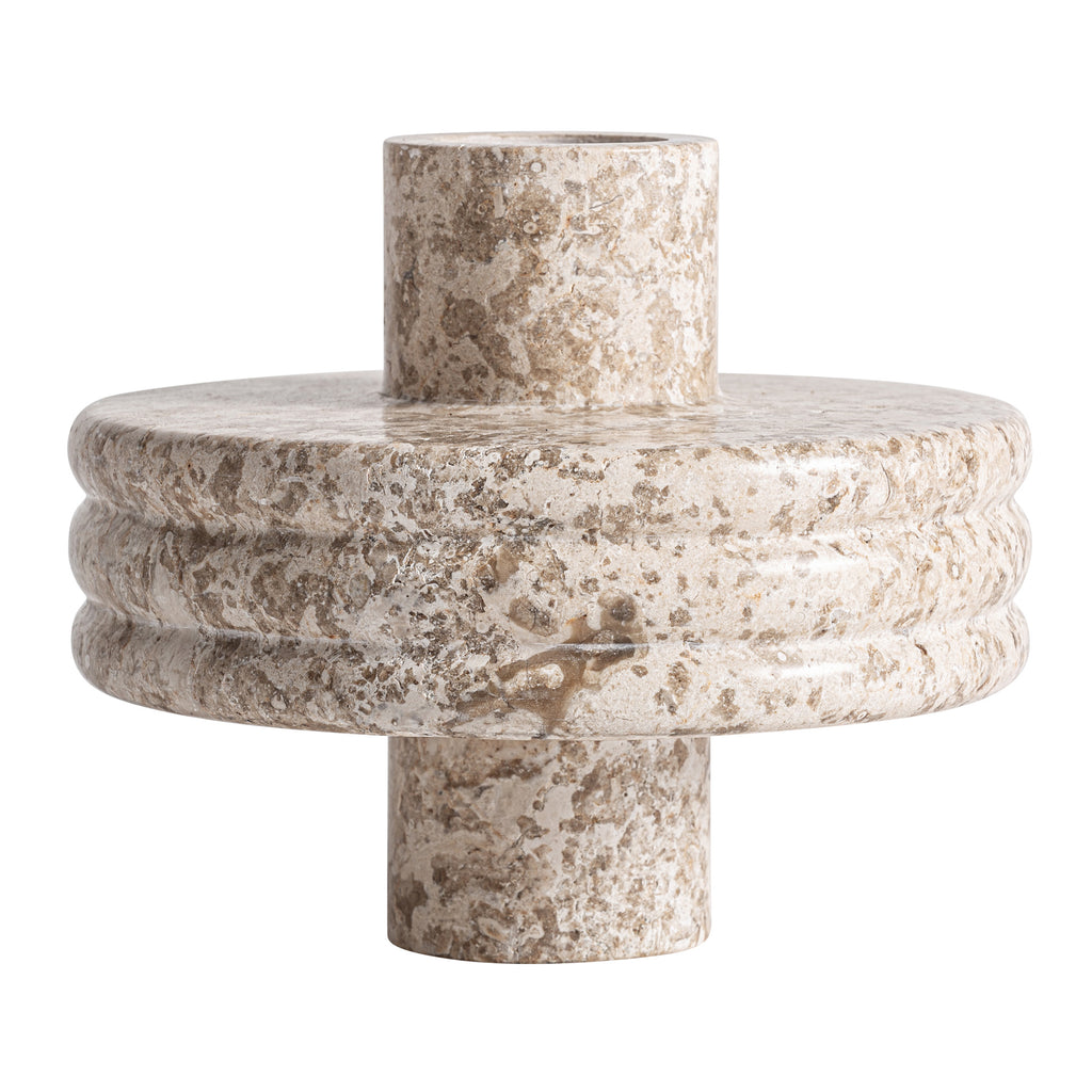 Handgefertigte Marmor-Vase in Beige mit matter Oberfläche, moderner Stil